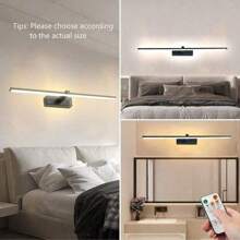 1pc LED Rechargeable Wall Light, 5V2A USB Plug, Remote Control, Black 40/60cm Length Mirror Lamp, Tricolor Dimmable,Timing Funtion For Bathroom Living Room Bedroom Dresser