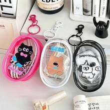 Cute Cartoon Storage Bag Data Cable Headphone Protection Bag Portable Transparent Storage Bag For Traveling And Going Out