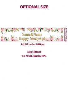 1pc Customizable Bride & Groom Wedding Name Backdrop, Romantic Floral Newlywed Joyful New Design For Photo Shoot, Party, Outdoor Banner