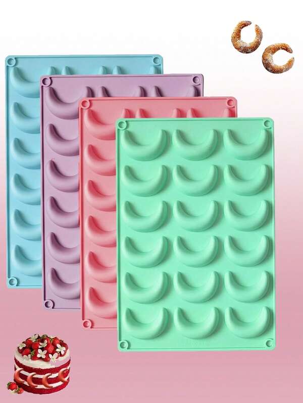 Silicone Crescent Shaped Molds Are Easy To Use And Are Ideal For Baking Non Stick Molds, Kitchen Baking Tools, Dessert Styling Molds, And Essential Baking Tools For Baking Cookies And Desserts