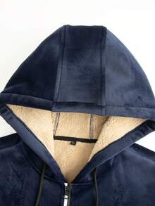 Giacca con cappuccio con chiusura lampo, sfumata e foderata termicamente, adatta per l'uso quotidiano all'aperto, per uomo, autunno/inverno