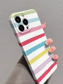 1 件简约条纹图案穿孔亮面 Filmotec 硬质手机壳适用于 11/12/13/14/15/16 Pro Max 防水防震防摔防刮 - 彩色 - 查看 3