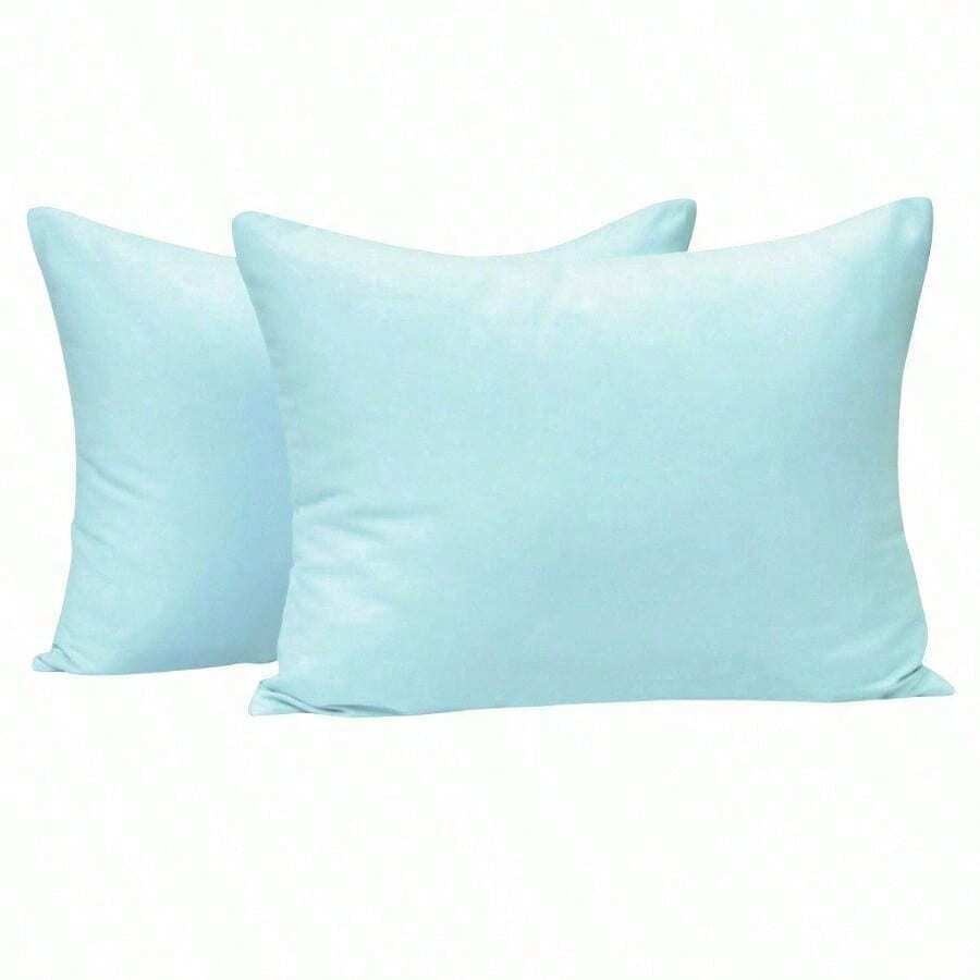2 Pcs Zippered Toddler Pillowcases, 100% Brushed Microfiber 13x18 Pillowcases - Light Blue - View 1
