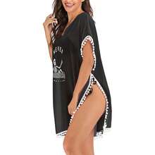 Women Beach Cover Up Swimsuit Never Better Bathing Suit Dress Summer Swimwear Coverup - Black - View 2