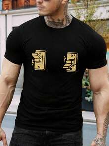 Camiseta divertida de electricista - Camiseta con humor de interruptores, regalo para trabajadores eléctricos, ropa para linieros, camiseta unisex de cuello redondo y manga corta para hombres y jóvenes - Negro - Ver 1