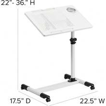 Flash Furniture Macon White Adjustable Height Steel Mobile Computer Dk - Bildfarbe - View 2