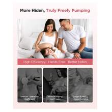 Electric, 1000mAH Large Capacity Battery, Portable, Hands-Free Breast Pump - Lightweight Electric Breast Pump, Leak Proof Upgraded, 3 Modes And 12 Settings With 17/19/21/27mm Flange (1/2 Pieces Set - White/Pink)