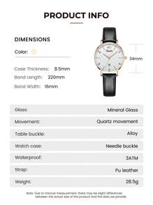 Duolz 1pc Women's Calendar Simplifed Classic Rose Gold Quartz Watch, Daily Life & Holiday Gift, Watch For Women