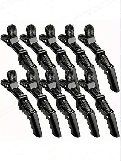 10 piezas/6 piezas Pinzas para el cabello de calidad profesional para salón, diseño de cocodrilo con dientes anchos y doble bisagra, set, accesorios para el cabello, accesorios para la cabeza, accesorios para el cabello para mujeres, pasadores