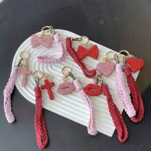 New Clay Rhinestone Pendant Bag Charms, Personalized Bow Cross Heart Lip Pattern Backpack Hanging Ornaments For Women