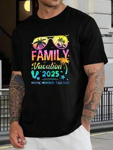 Camisas hawaianas a juego para vacaciones familiares - Camisetas para viajes de verano - Camisetas tie-dye para viajes en grupo, reuniones familiares en la playa - Camisa de marido - Negro - Ver 1