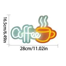 1 Coffee Cup LED Neon Light - USB Powered Wall Mounted Decoration, Suitable For Coffee Shops, Bars, Kitchens, And Homes - Warm Yellow Light, Comfortable Atmosphere, Plastic Material, Easy To Wall Mount, Coffee Bar Accessories