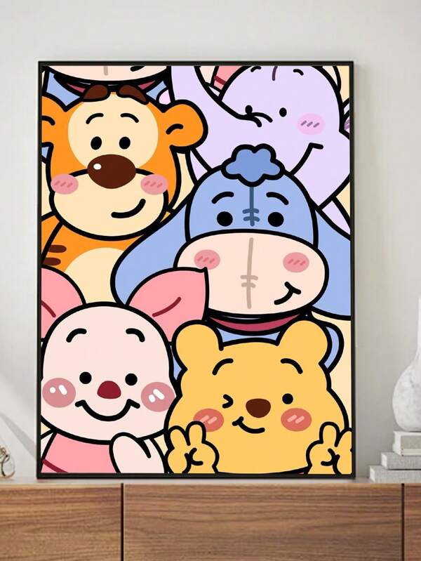 Disney مجموعة الرسم بالألماس اليدوية بطابع وينى الدب ديزني سلسلة الرسوم المتحركة، حشوة ألماس كاملة بالشكل الدائري. مناسب للغاية كهدية للتطريز والفن الفسيفسائي وديكور جدران المنزل