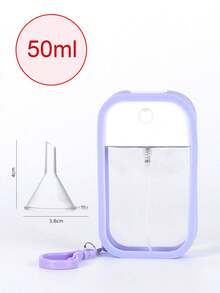 1套4件套便捷50ml卡片喷雾瓶，配硅胶盖、挂钩、漏斗，小型酒精洗手液喷雾瓶，独立香水瓶，化妆水，驱蚊消毒瓶，便携香水喷雾瓶，超细雾化洗面水瓶，喷雾瓶，小型酒精消毒喷雾瓶 - 彩色 - 查看 10