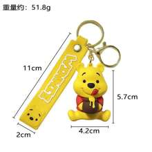 Sanrio Winnie The Pooh Keychain Bag Decoration Cartoon Couple Silicone Figurine Exquisite Car Keychain, School Supplies,Back To School