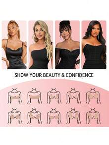 Boob Tape Kit - Boobtape For Breast Lift With Petals And Covers, Breathable Sticky Adhesive Bra Tape, Push Up Boobytape For Large Breasts A-G Cup Beige - Khaki - View 8