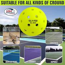 SIMSII S-40 Outdoor Pickleball Balls - 40 Holes, Approved By The USAPA - Durable PE Material, Seamless Construction, Tournament Grade, 3/12/40/100 Pack - Pickleballs - 霓虹綠 - 查看 6