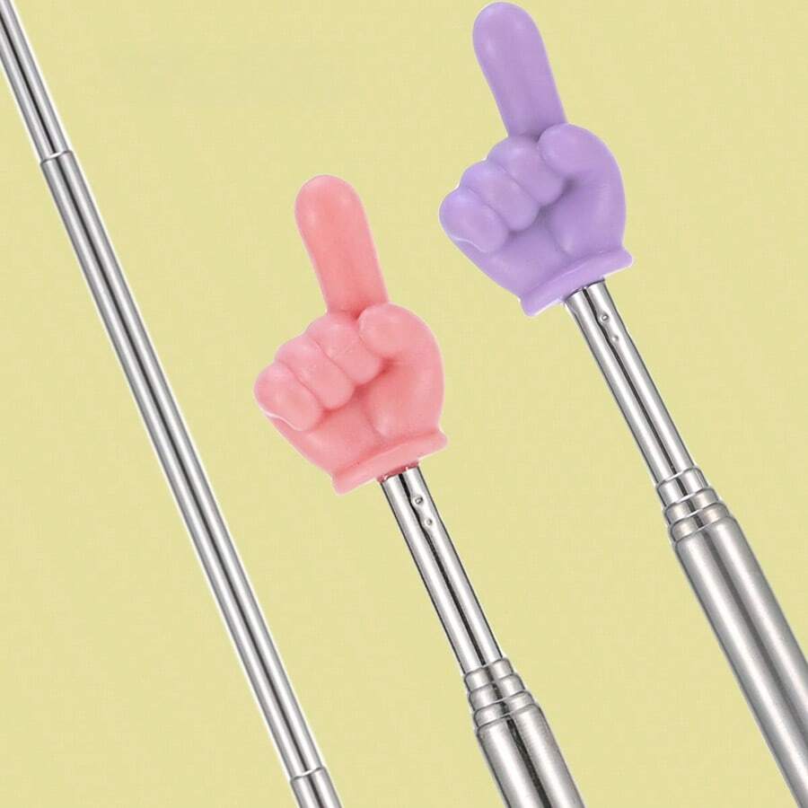 1 Random Color Telescopic Stainless Steel Teaching Stick, Portable And Portable Teaching Stick - Multicolor - View 1