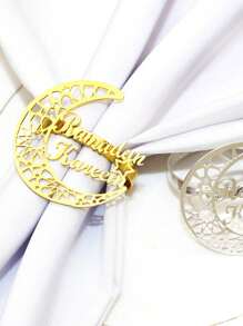 1pc Festival Party Decoration, Moon Napkin Ring, Napkin Buckle, Metal Napkin Ring, Table Decoration, Holiday Party Supplies
