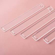 2 Stücke transparenter Acryl Weichton Dickenmesser, Weichton Glättmatte & Lineal, DIY Weichton Bastelbedarf Werkzeug