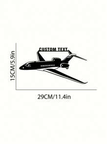 1 Peça Decoração de Ferragem Personalizada com Padrão de Aeronave, Personalização Personalizada com Seu Nome, Logotipo de Ferragem de Aeronave Preta da Moda, Elementos de Aeronave da Moda, Arte de Parede de Metal - O Presente Mais Recente para Entusiastas de Aeronaves