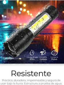 6 Linternas LED Recargables, Lamparas de Mano de 2,000 Lumenes, 3 Modos de Iluminacion, 6,000 Horas de Vida Util, Cada Linterna Incluye Cable de Carga y Estuche - Negro - Ver 8
