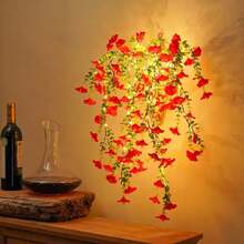 1 件百合花吊灯 LED 灯，藤蔓花枝适用于墙壁、壁炉、室内装饰、婚礼氛围、花卉装饰灯 - 暖白色 - 查看 15