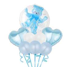 New 24 Inch Transparent Teddy Bear Ball With Aluminum Film Balloon, BABY Teddy Bear Set, Birthday Party Decoration
