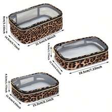 1pc Portable Leopard Print Makeup Bag, Toiletry Bag, Unisex Fitness Storage Pouch Make Up Bag - Multicolor - View 3