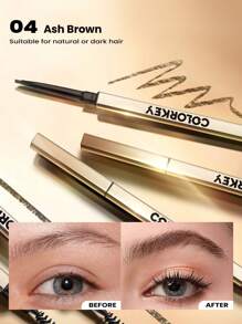 Lápiz delineador de cejas COLORKEY, bolígrafo para cejas, de larga duración, resistente al agua, definidor de cejas, no removible, ultra suave, resistente al agua, tinte y color, relleno y delineado natural de cejas, para principiantes, mujeres, uso diario, Navidad, regalos de Navidad, maquillaje