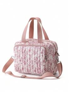 1pc Quilted Ditsy Floral Crossbody Tote Bag, Suitable For Strollers