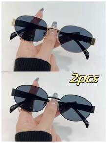 1 Juego/2 Juegos/3 Juegos/4 Juegos/6 Juegos Gafas de marco ovalado superligero y oversize, versátiles y de moda, adecuadas para mujeres, marco grande adelgazante para ir de fiesta, para combinar con la vida diaria y como accesorio de viaje al aire libre, de estilo vintage ovalado imprescindibles para el verano, como atuendo para salir, de vuelta al colegio