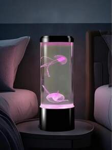 1 件套水母灯，大型圆形 LED 水母灯，变色水族箱灯，USB/电池供电气泡水母夜灯 - 具有生动变色效果的 LED 灯，可用于桌面氛围灯、水母熔岩灯、水母缸灯、助眠夜灯，适用于家庭卧室、房间、办公室 - 变色 LED 水母水族馆氛围灯 - 多色光 - 查看 10