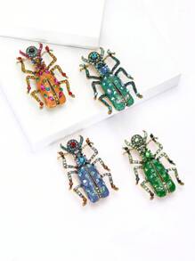 1 pezzo Spilla a forma di scarabeo con cristalli per donna, spille a forma di insetto, da applicare su borsa, maglione, cappotto, cappello, scarpe, vestito, tailleur