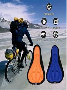 1pc Ergonomic 3D Gel Bicycle Seat Cushion - Super Soft, Thick & Comfortable Silicone Pad, Suitable For Mountain And Road Bikes, Breathable Design With Easy Install Drawstring, Non-Slip - Available In Black, Blue, Red, For Pressure Relief & Enhanced Outdoor Cycling Experience | Ergonomic Bike Seat | Random Color Bike Seat With Pad