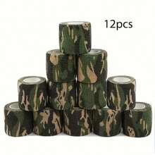 6/12 Rolls Camouflage Self-Adhesive Tape, Non-Woven Fabric Cohesive Bandage Wrap, Elastic For Rifle Shotgun Camo Tape - Multicolor - View 1