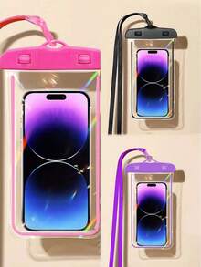 5pcs Portable Waterproof Luminous Phone Pouch, With Glow Sensitive Screen, Waterproof Diving Protective Case, Floating Phone Bag, Ideal For Summer Travel, Diving, Swimming, Beach Activities (Choose 1/2/3/5PCS) - Multicolor - View 23