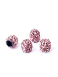 4pcs Diamond Studded Tire Valve Caps Universal Bling Car/Auto Wheel Tire Valve Stem Covers - Pink - View 13
