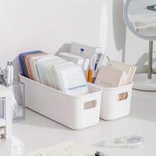 12/6pcs Set Of Stackable Plastic Storage Boxes With Handles - A Universal Organizing Tool For Office, Home And Wardrobe. Strong And Durable, Suitable For Stationery, Beauty Products, Socks, Underwear And Other Items. Adopt A Space-Saving Drawer Design, In The Form Of Baskets, Boxes, Containers, Etc., To Help Home Efficient Storage