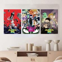 1pc/3PCS Wall Arts Posters Optional Frame Crunchyroll Mob Psycho 100 Poster - Japanese Anime Series Key Art MerchCool Wall Art Print For Bedroom Decor