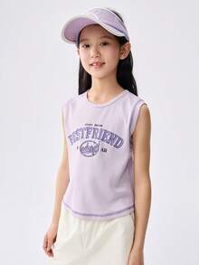 Balabala Children's Tank Top Girls' 2025 Summer Big Young Girl Sleeveless Fashionable Cool Top - Pink Purple - View 2