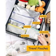 New SUNEE Plastic Mh Zipper Pouch 10x14 In (6 Colors, 24 Packs),Extra Large Water-Ristant Zip Bag For School Ice Pli, Puzzl & Gam Anizing Storage - Multicolored 10x14 - View 4