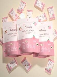 20pcs Honey Peach Makeup Remover Wipes - Luxurious Soft, Alcohol-Free, Low-Irritation Fragrance-Free Nonwoven Fabric, Suitable For All Light Skin Tones, Quickly Dissolving, Gentle And Non-Irritating, Convenient For Travel, 100% Disposable, Makeup Remover Wipes, Great For Travel Skincare, Individually Packaged, Compact And Portable