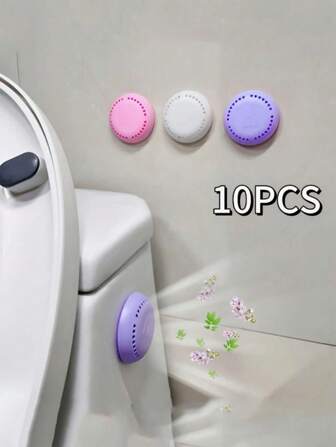 1 Set (10pcs) Cherry Blossom & Lavender Fragrance Air Freshener Pads - Long Lasting Deodorizer, Suitable For Home, Car, Bathroom, Wardrobe - Compressed Solid Deodorizer With Additional Shell