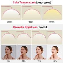 23'' LED Floor Light, Half Moon Lamp For Lash Extension, Lighting For Beauty, Skincare, Lashes, Eyebrows, Filming Content Creation-Modern-Christmas Gift/Present For Lover/ Her/ Girlfriend/Mother/Women/Wife - Pink - View 2