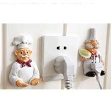 1 Cartoon Power Cord Storage Hanger, Kitchen Chef Plug Hook Strong Adhesive Hook, No Drilling Creative Plug Organizer
