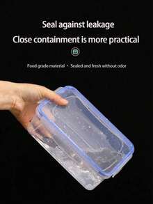 1件套长方形冰箱食品容器，微波炉塑料午餐盒，密封餐盒，适用于食物储存、户外露营 - 彩色 - 查看 8