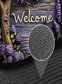 1 pieza Alfombrilla de baño de dióxido de silicio con diseño de flor de hortensia, antideslizante y cómoda, con patrón de grano de madera, adecuada para uso en interiores/exteriores en la entrada, balcón, sala de estar, lavandería y baño, alfombra de bienvenida para decoración de habitaciones, vuelta al cole
