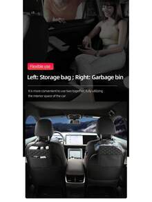 Multifunctional Car Seat Storage Bag PU Leather Storage Bag Garbage Bag Storage Bag Suitable For Most Car Models - one-size - View 6