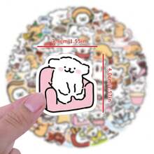 105pcs Simple Line Drawing Puppy Decorative Stickers, Cute & Fun Style, Applicable For Laptop DIY, School Season
